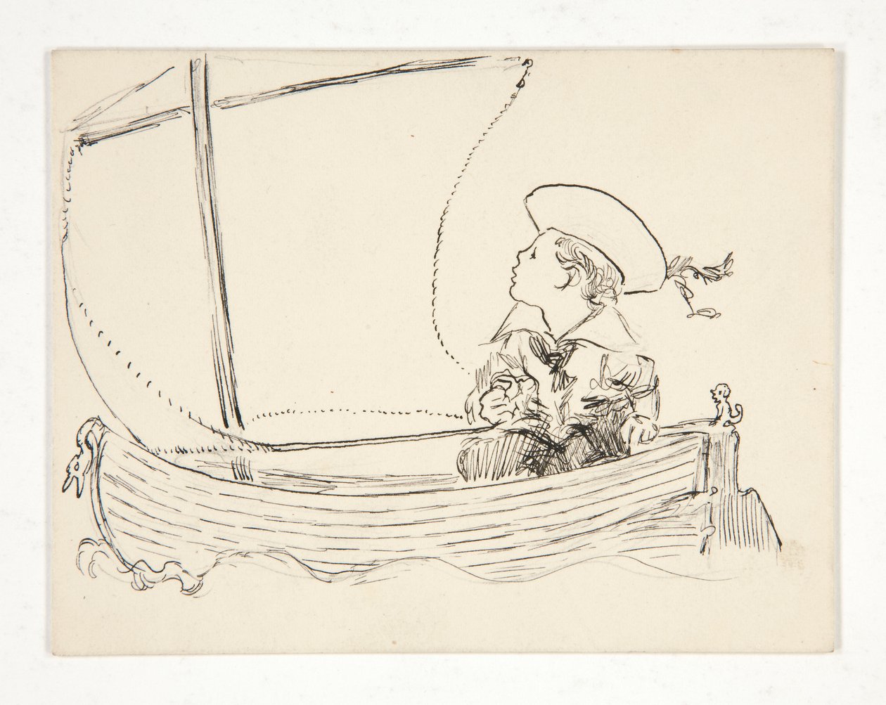 Unidentified Illustration [Boy in a Small Boat] by Edwin Austin Abbey