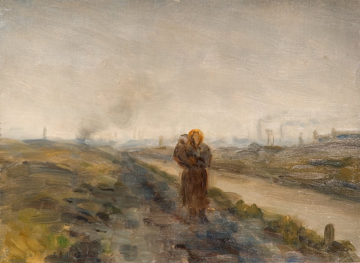 Mother and Child, Black Country Landscape by Edwin Butler Bayliss