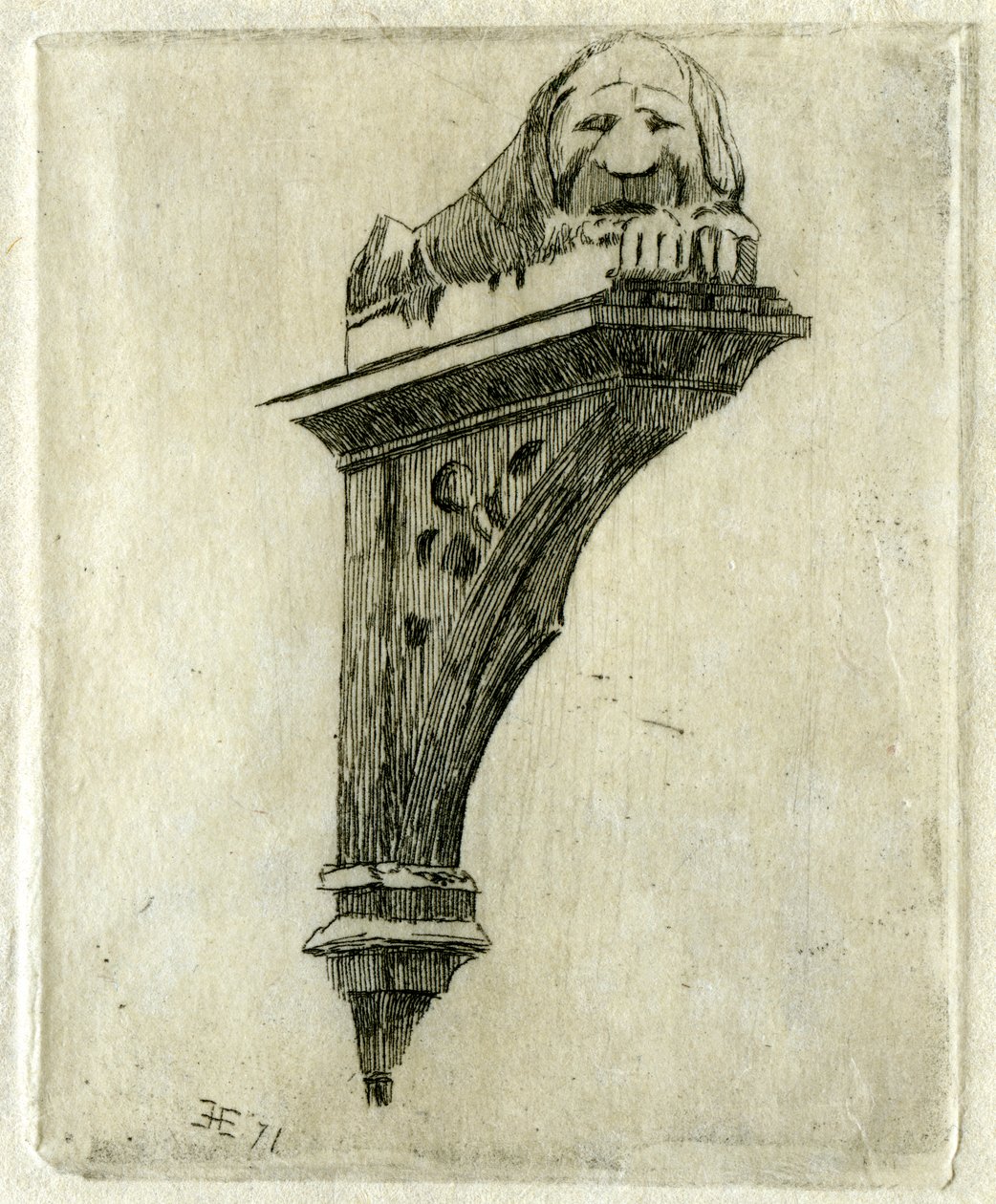 Sign of the Red Lion Inn, Glastonbury, Somerset, 1881