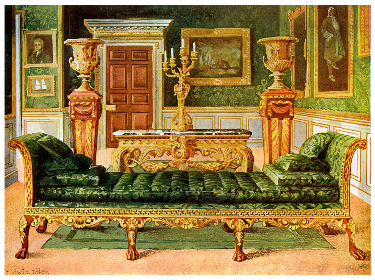 Mahogany and gilt Georgian suite, Longford Castle, Wiltshire by Edwin Foley