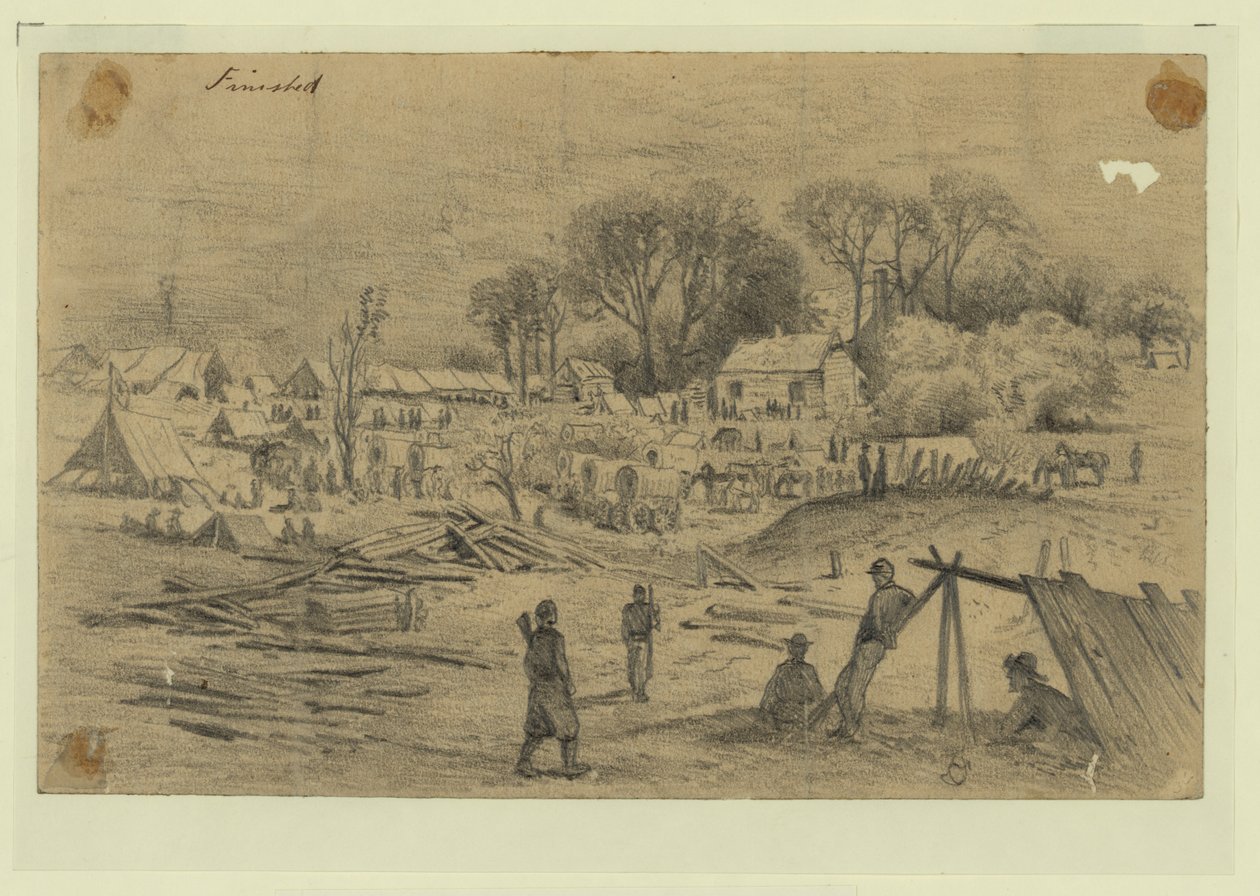 Field hospital of the 5th Corps (General Warren) at Spotsylvania Court House, Virginia by Edwin Forbes
