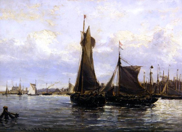 Gorlston Harbour, 1878 by Edwin Hayes