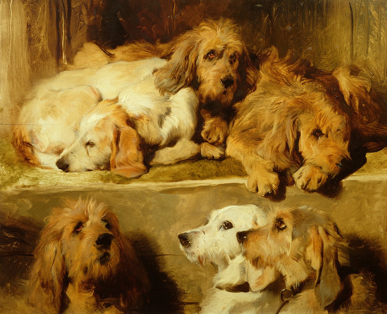 Hounds in a Kennel by Edwin Landseer Buy fine art print