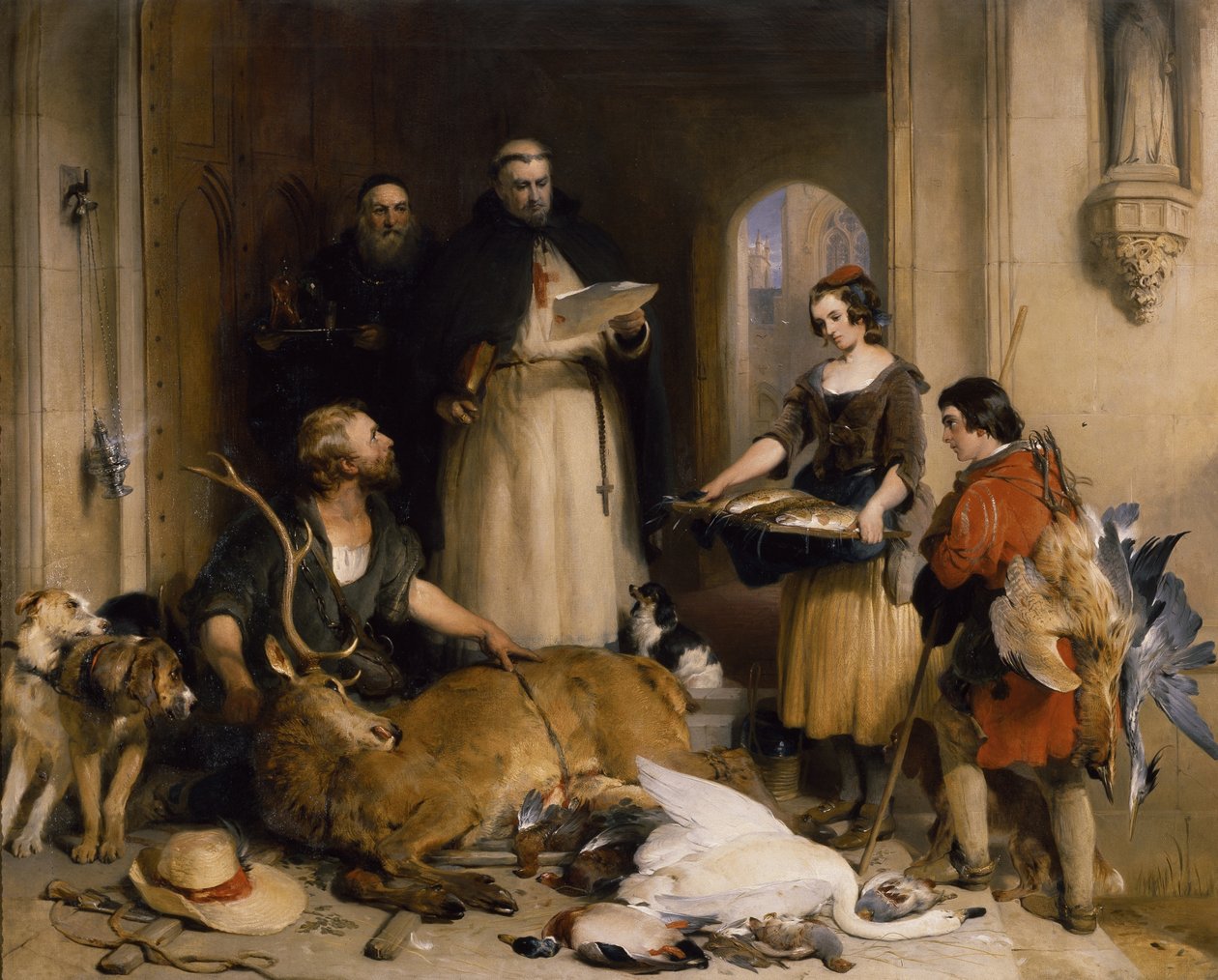 Scene in the olden time at Bolton Abbey, c.1834 by Edwin Landseer