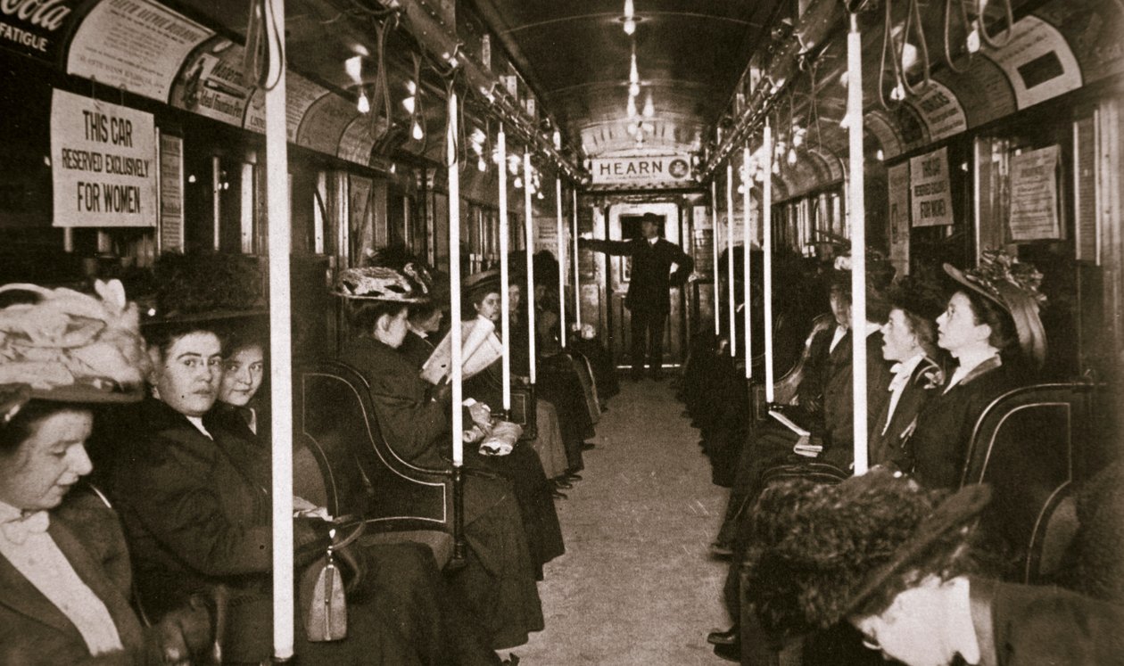 Hudson River subway train, New York, USA by Edwin Levick