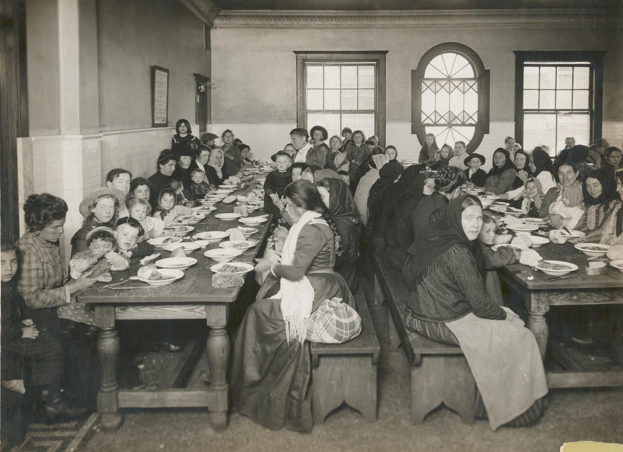 Immigrants Served a Free Meal at Ellis Island by Edwin Levick