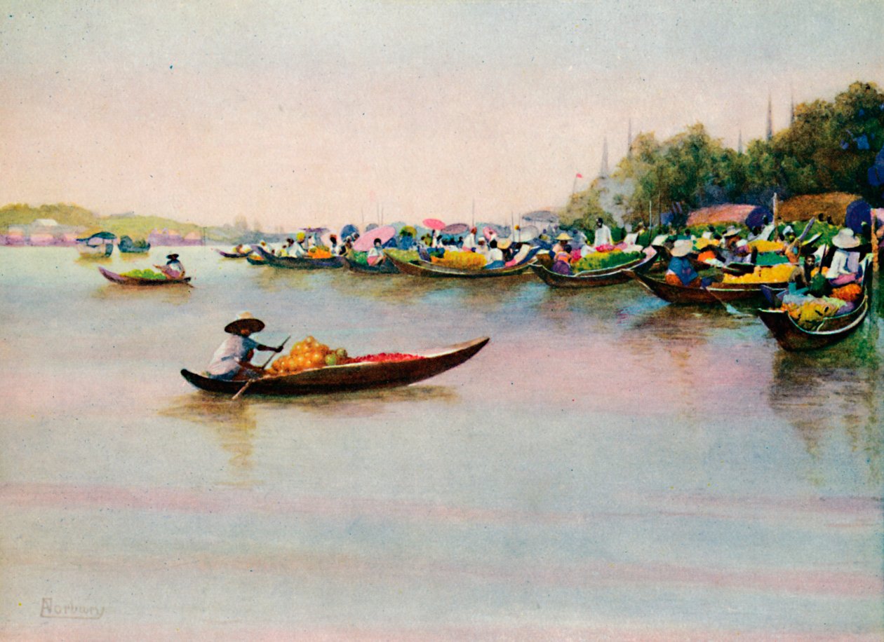 The River Market, Bangkok by Edwin Norbury