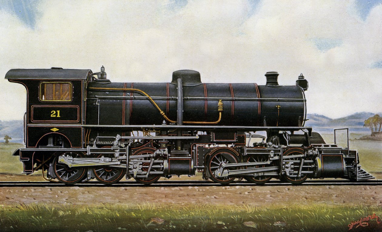 Steam Locomotive No. 21. Among the Mongols: Mallet Compound Service in the Khingan Mountains, Peking - Kalgang Railway by Edwin Thomas Rudd
