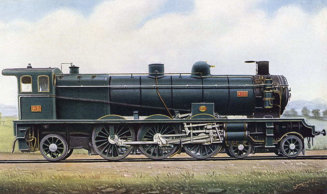 The product of two Republics: "Pacific" Type Steam Engine no. 4501, Paris - Orleans Railway by Edwin Thomas Rudd