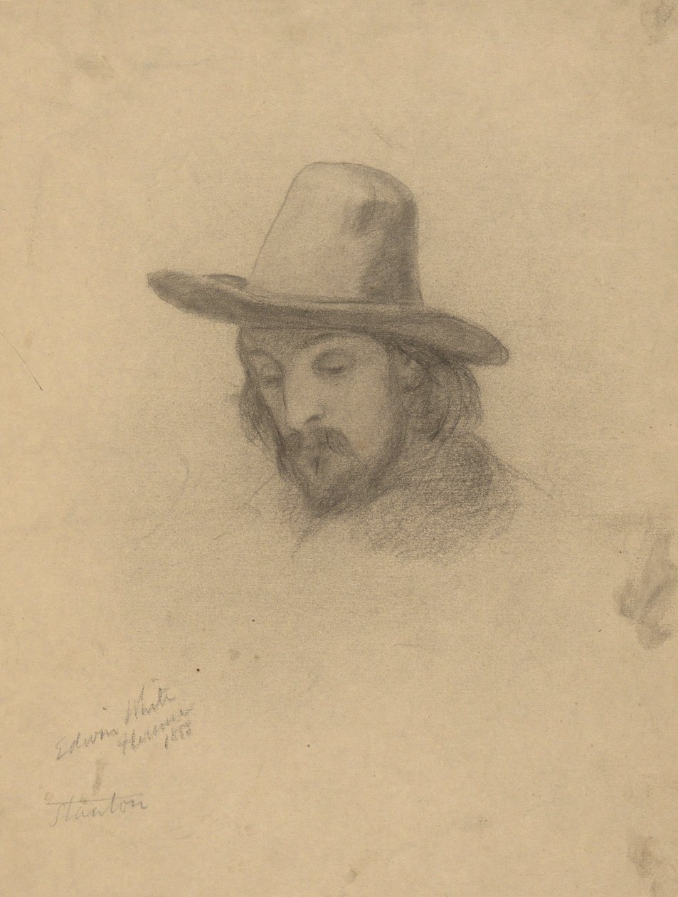 Edward Winslow, Sketch for Signing of the Compact in the Cabin of the Mayflower by Edwin White