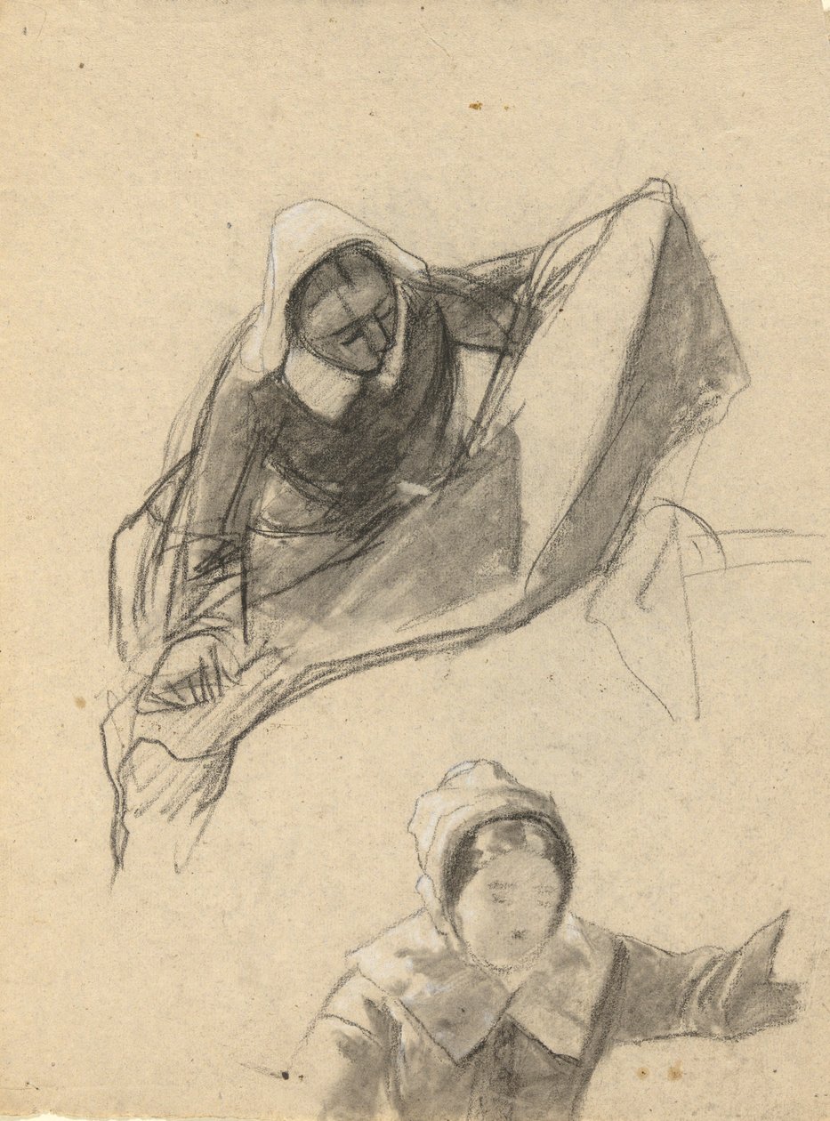 Woman, Sketch for Signing of the Compact in the Cabin of the Mayflower by Edwin White