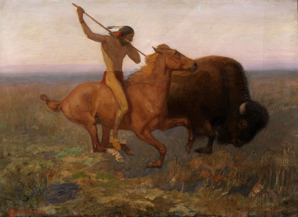 Indian Hunting Buffalo, late 19th-early 20th century by Edwin Willard Deming