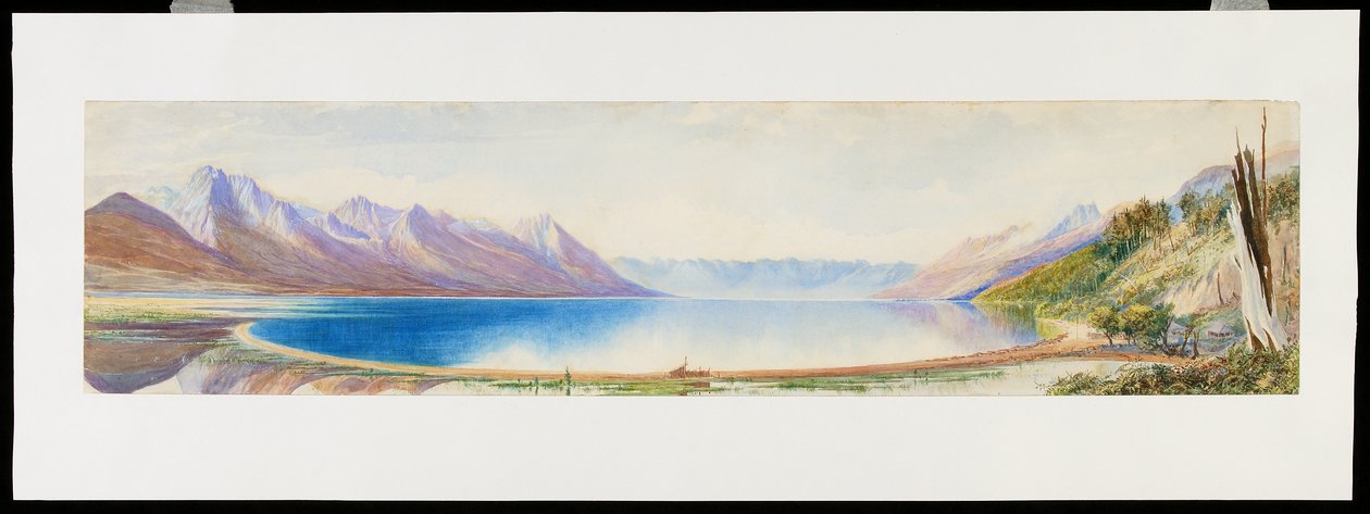 The Upper Reach of Lake Wakatipu, looking South, South Island, New Zealand by Edwyn Frederick Temple