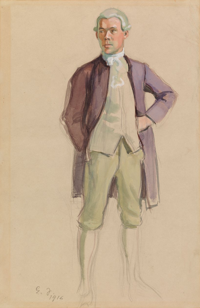 Man in Rococo Attire (F.E. Sillanpää), study for the mural Meeting of the Aurora Society by Eero Järnefelt