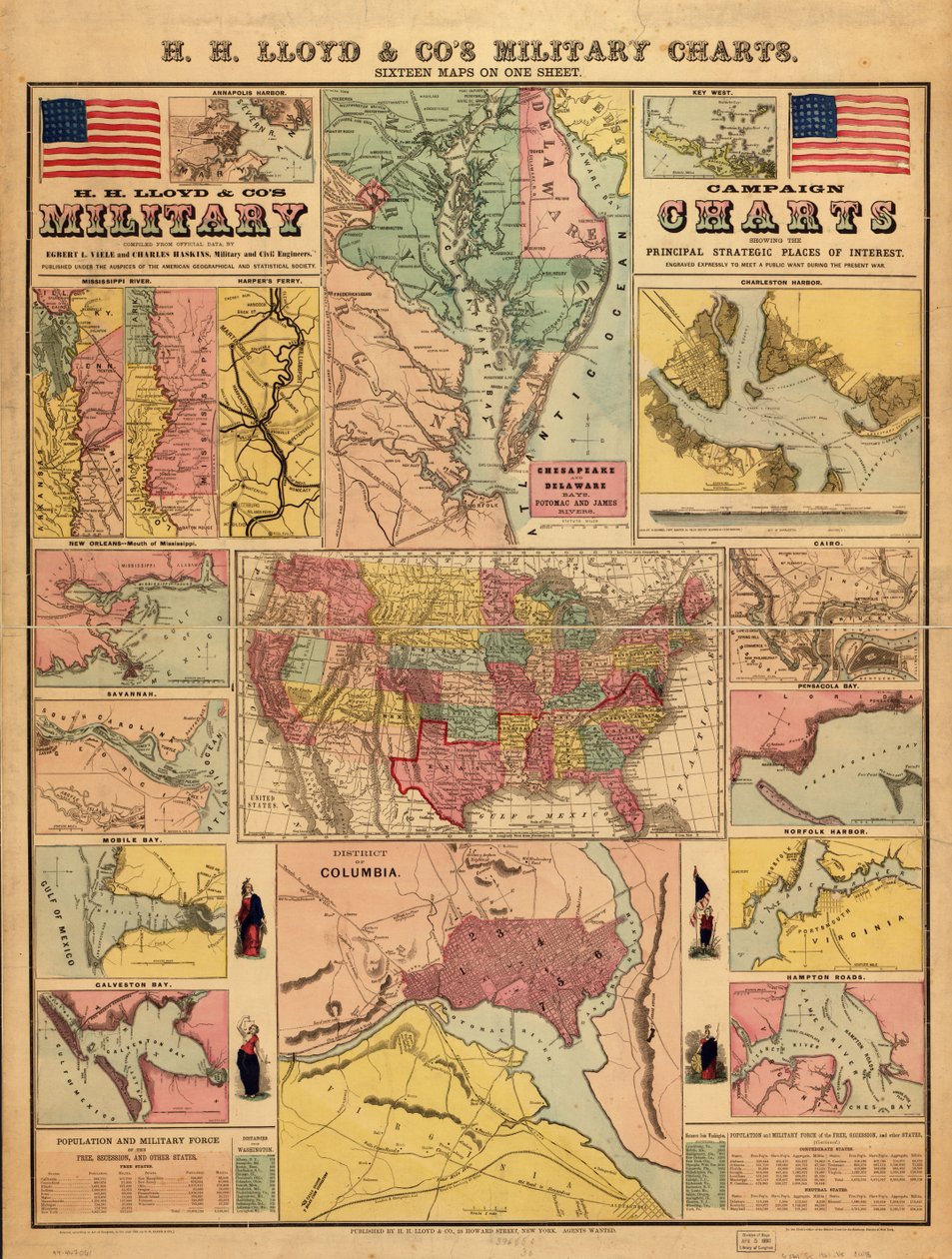 Campaign Military Charts Showing the Principal Strategic Places of Interest by Egbert L. Viele