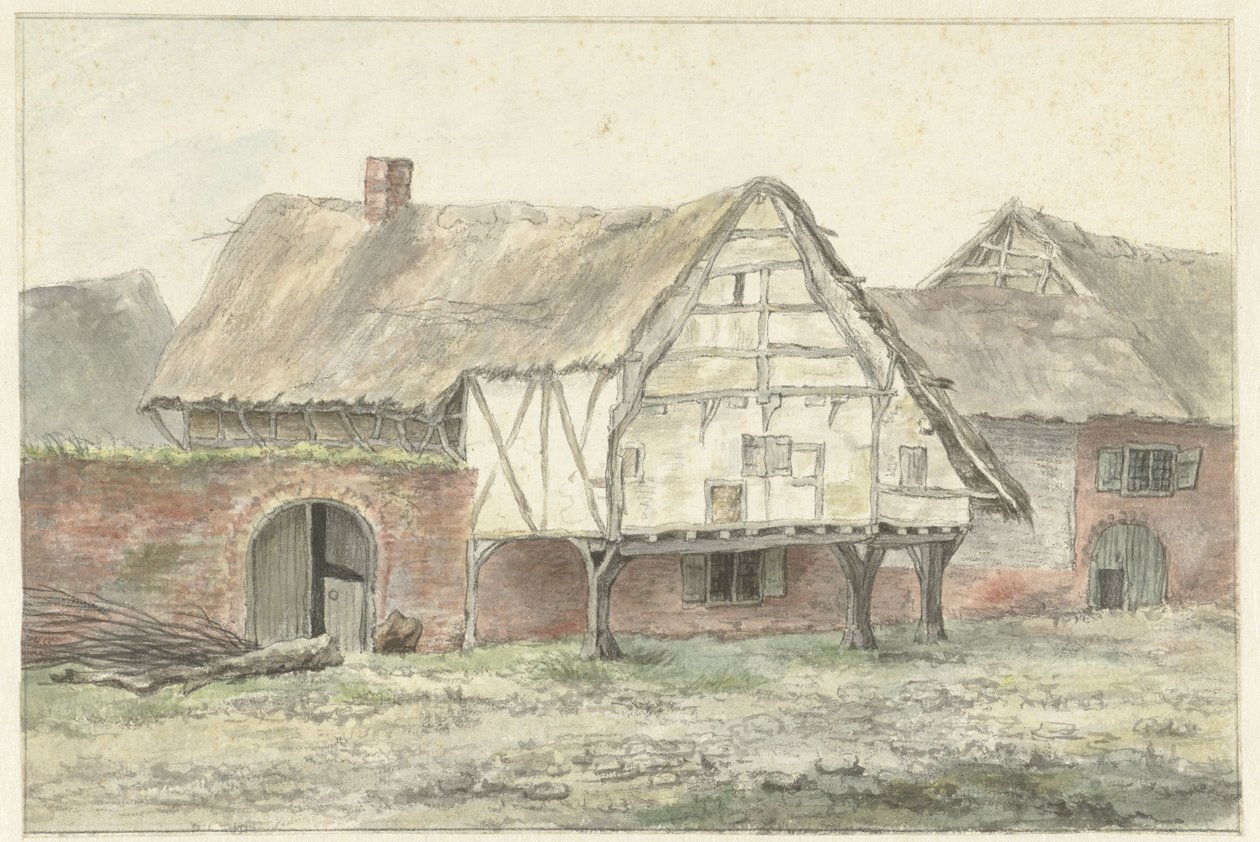 Farmhouse with a Wall by Egbert van Drielst