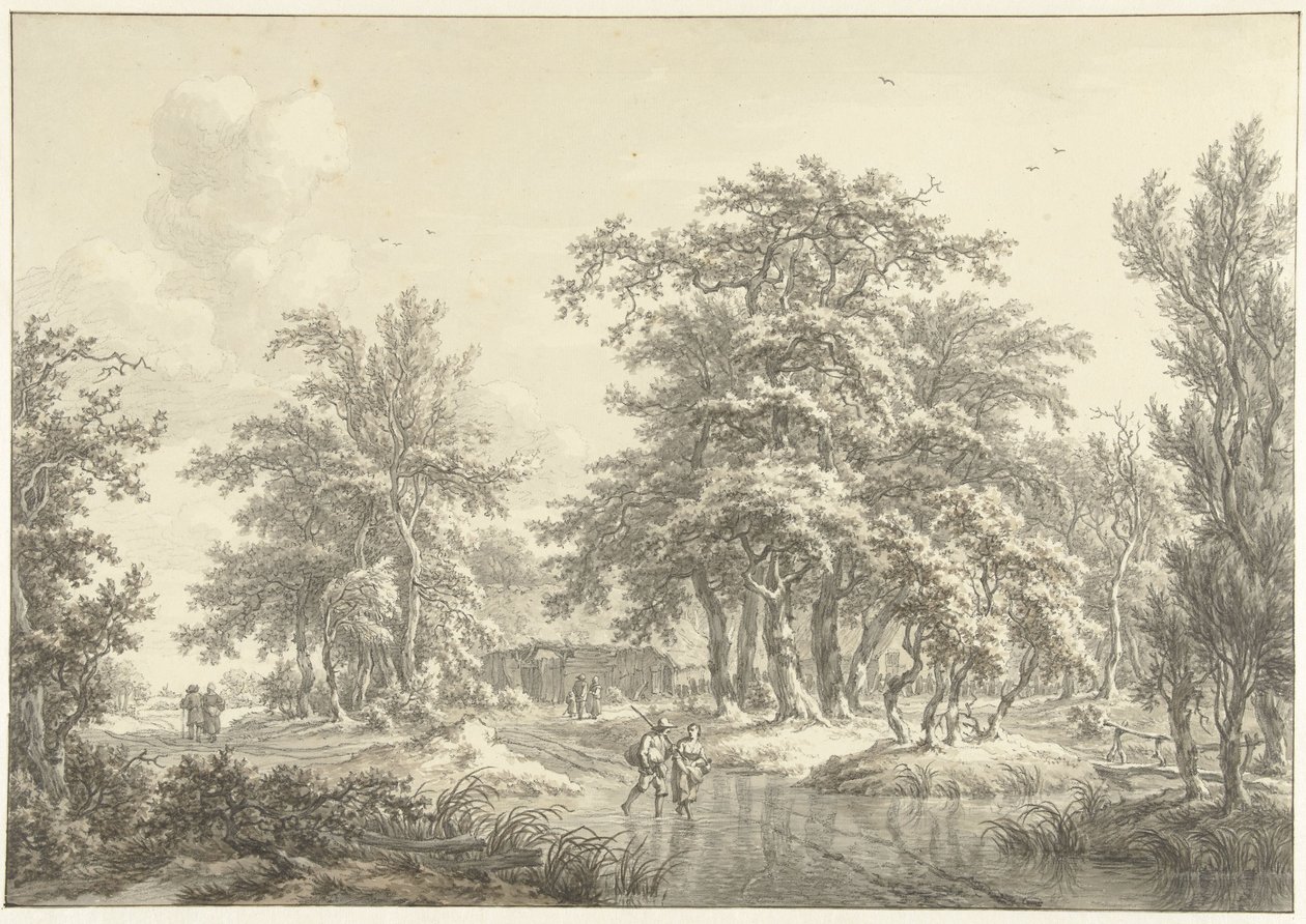 Tree-Rich Landscape with Small Groups of Figures by Egbert van Drielst