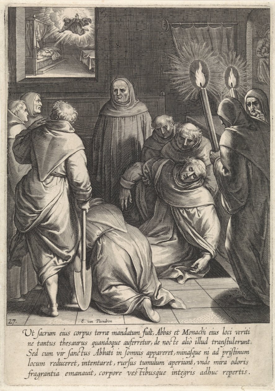 Excavation of the body of Thomas Aquinas (The life of Saint Thomas Aquinas) by Egbert van Panderen