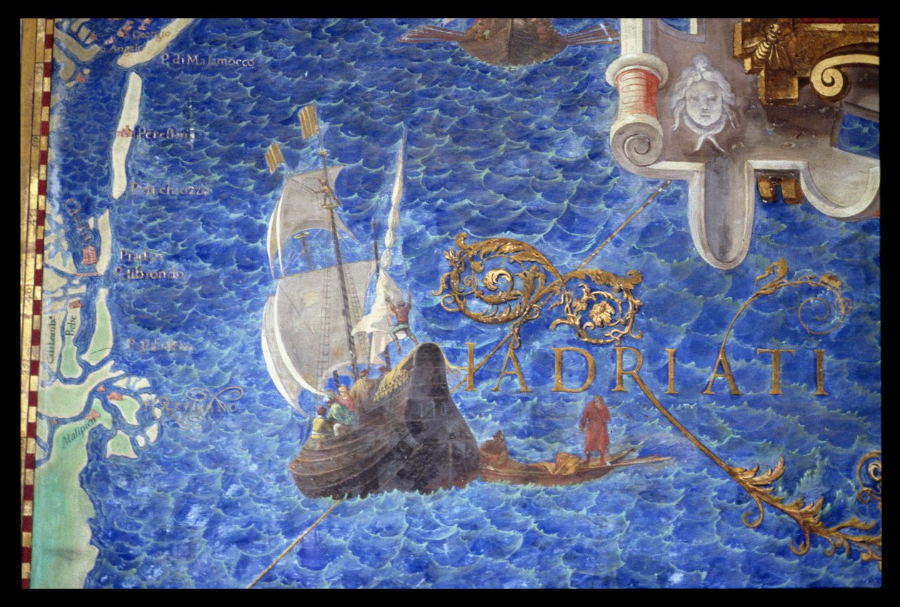A galleon in the Adriatic (detail) by Ignazio Danti