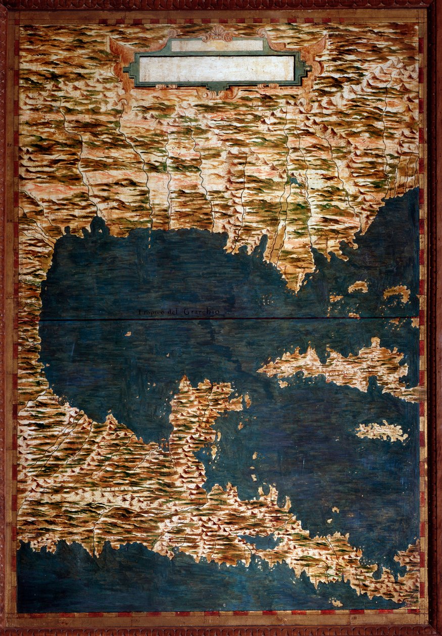 Mexico, Cuba, Florida and Jamaica Map made by Egnazio Danti (1536-1586) mathematician, cosmographer and Italian architect. Around 1567. Florence, Palazzo Vecchio, Sala del Mappamondo by Egnazio Danti