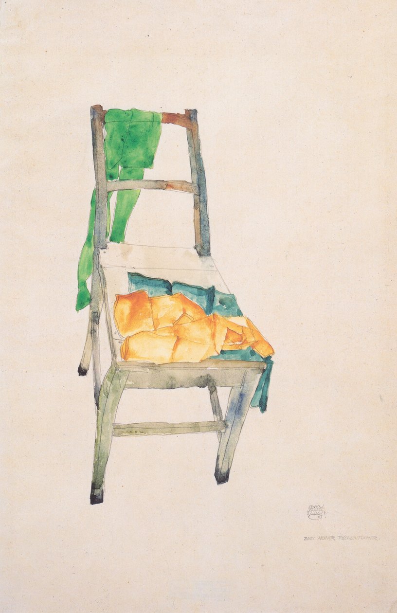 Two of My Handkerchiefs - 21-4-1912 by Egon Schiele