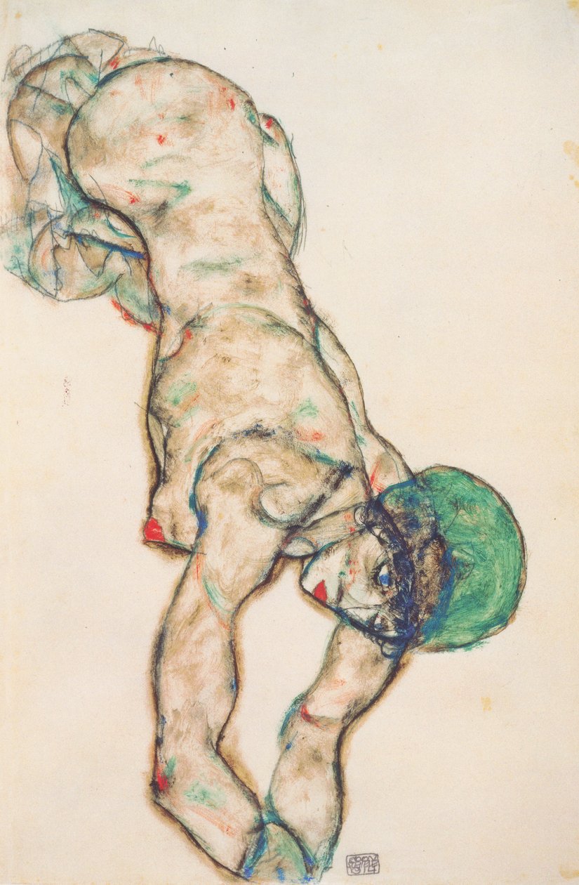 Female Nude with Green Cap by Egon Schiele