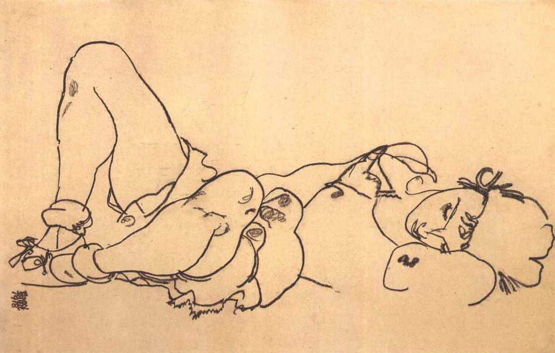Reclining by Egon Schiele