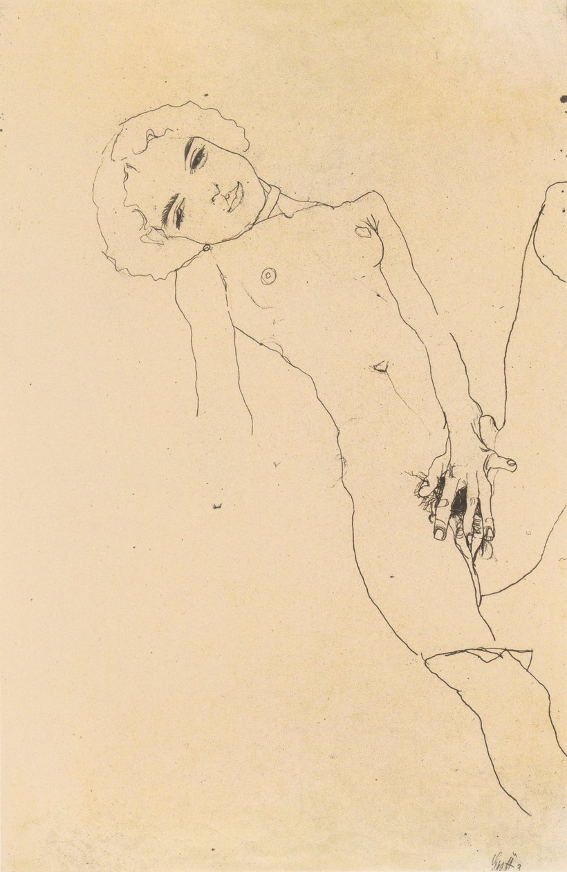Masturbating Girl by Egon Schiele