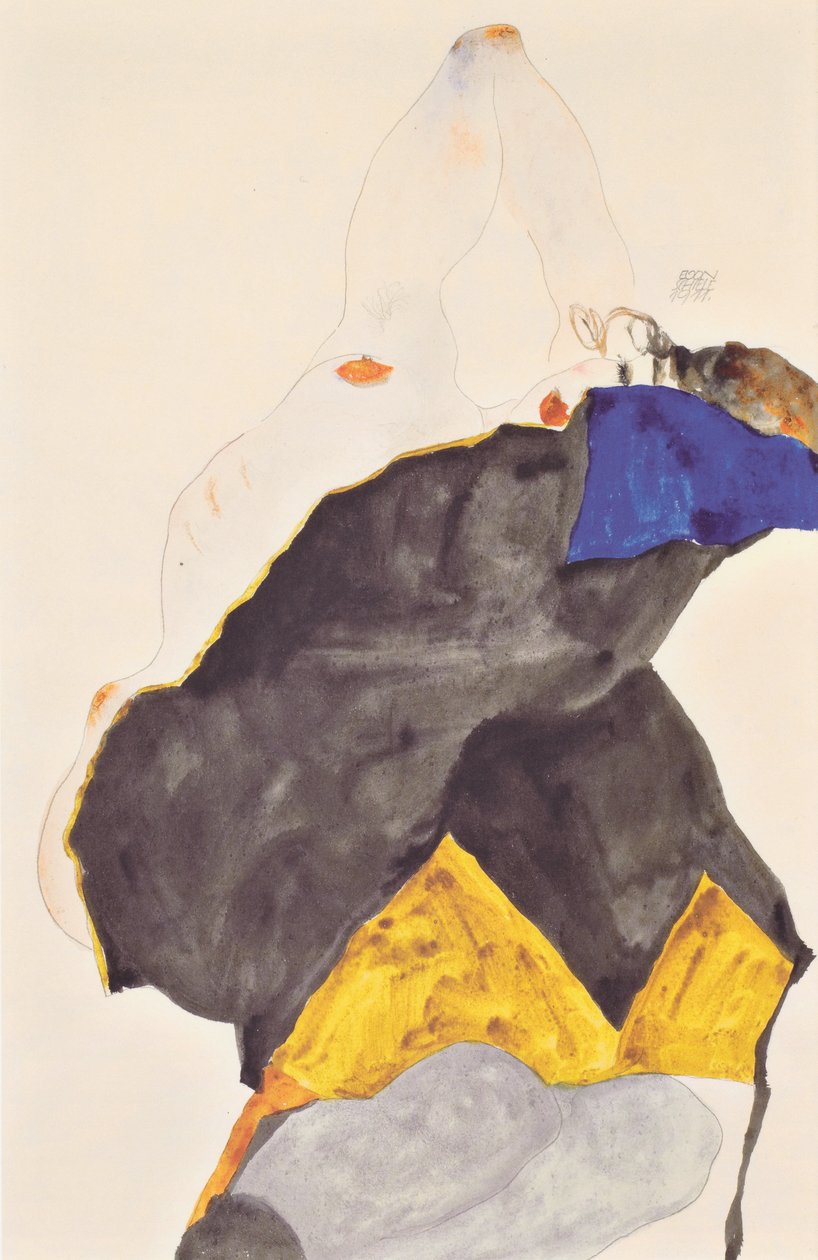 Girl with Raised Elbows by Egon Schiele