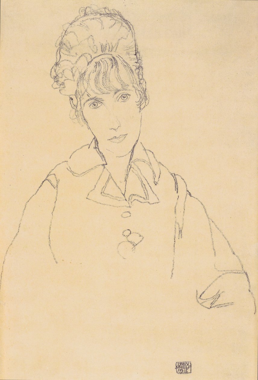 Portrait of Edith Schiele by Egon Schiele: Fine art print
