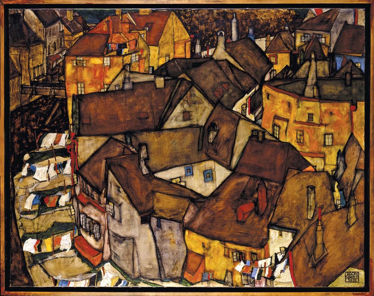Crescent of Houses, Krumau (The Small City V) by Egon Schiele