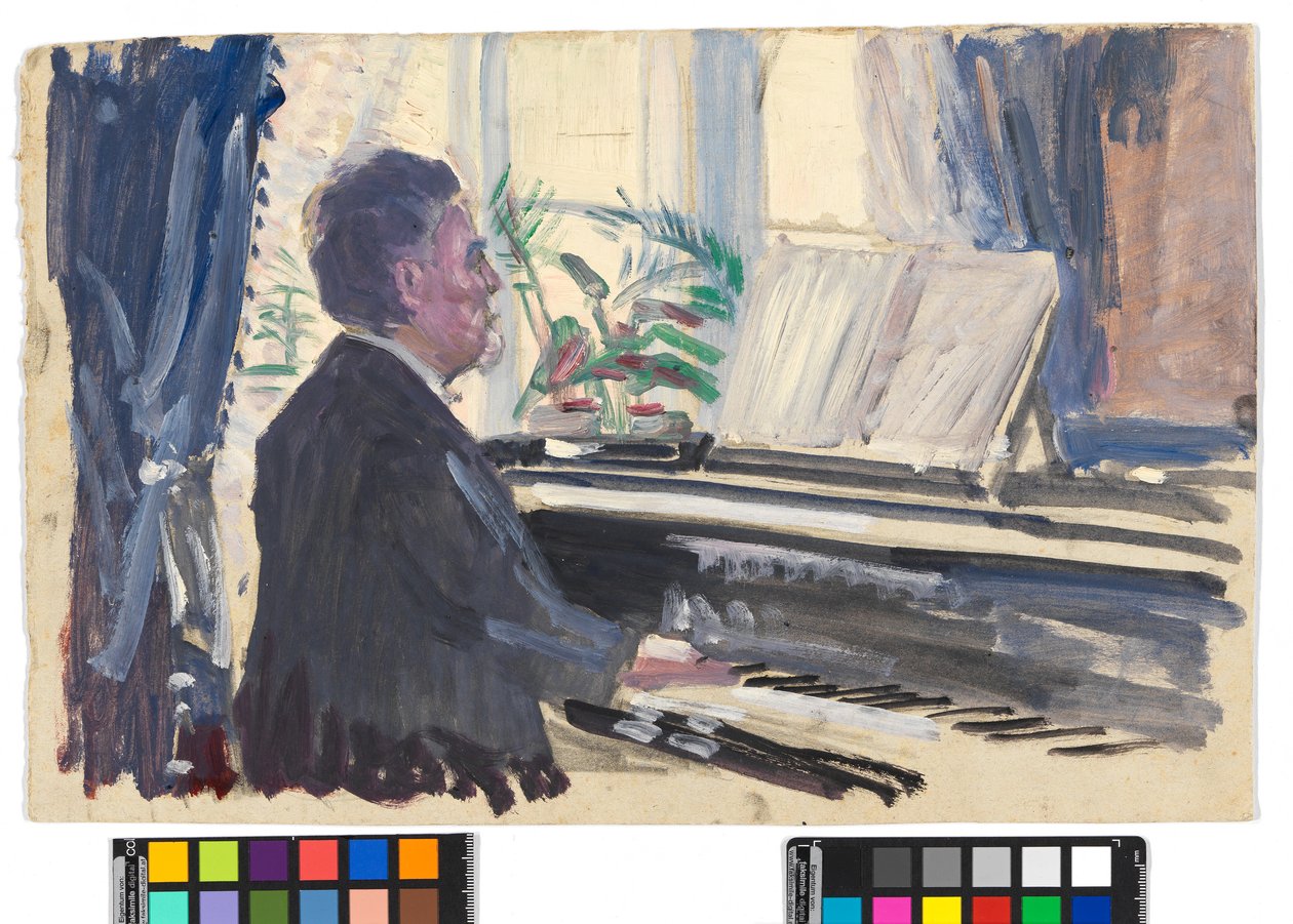 Leopold Czihaczek at the Piano (Sketch) by Egon Schiele