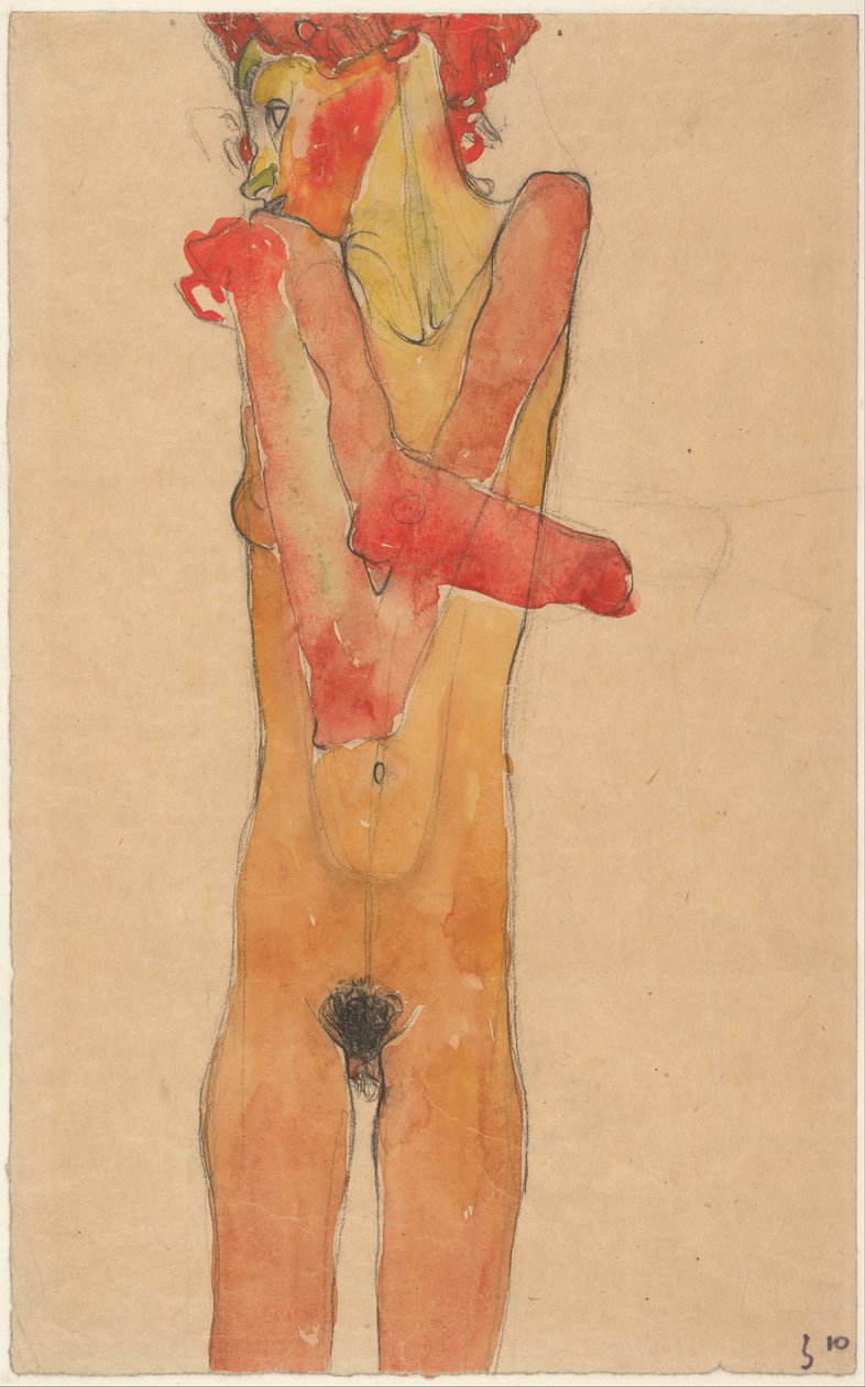 Nude Girl with Folded Arms by Egon Schiele