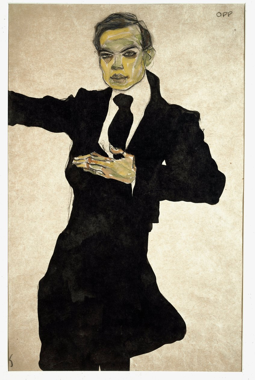 Portrait of Max Oppenheimer, German painter by Egon Schiele