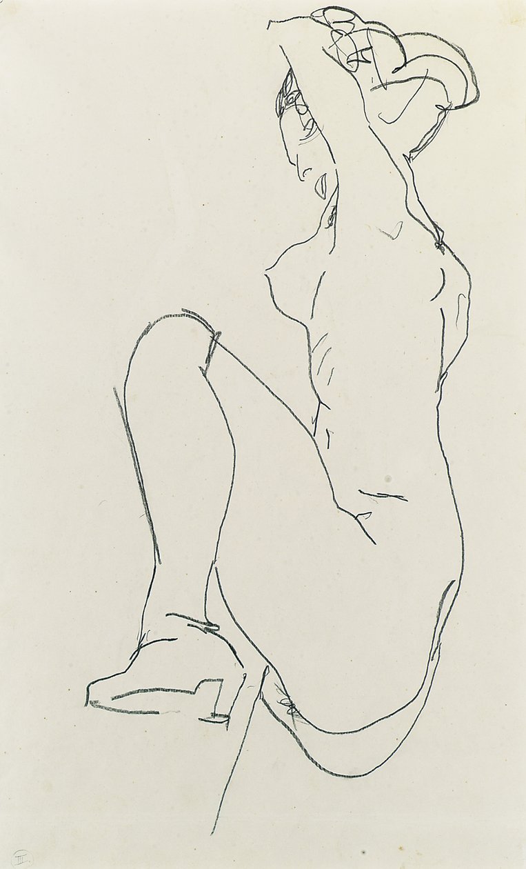 Prostrate Female Nude, 1913 by Egon Schiele