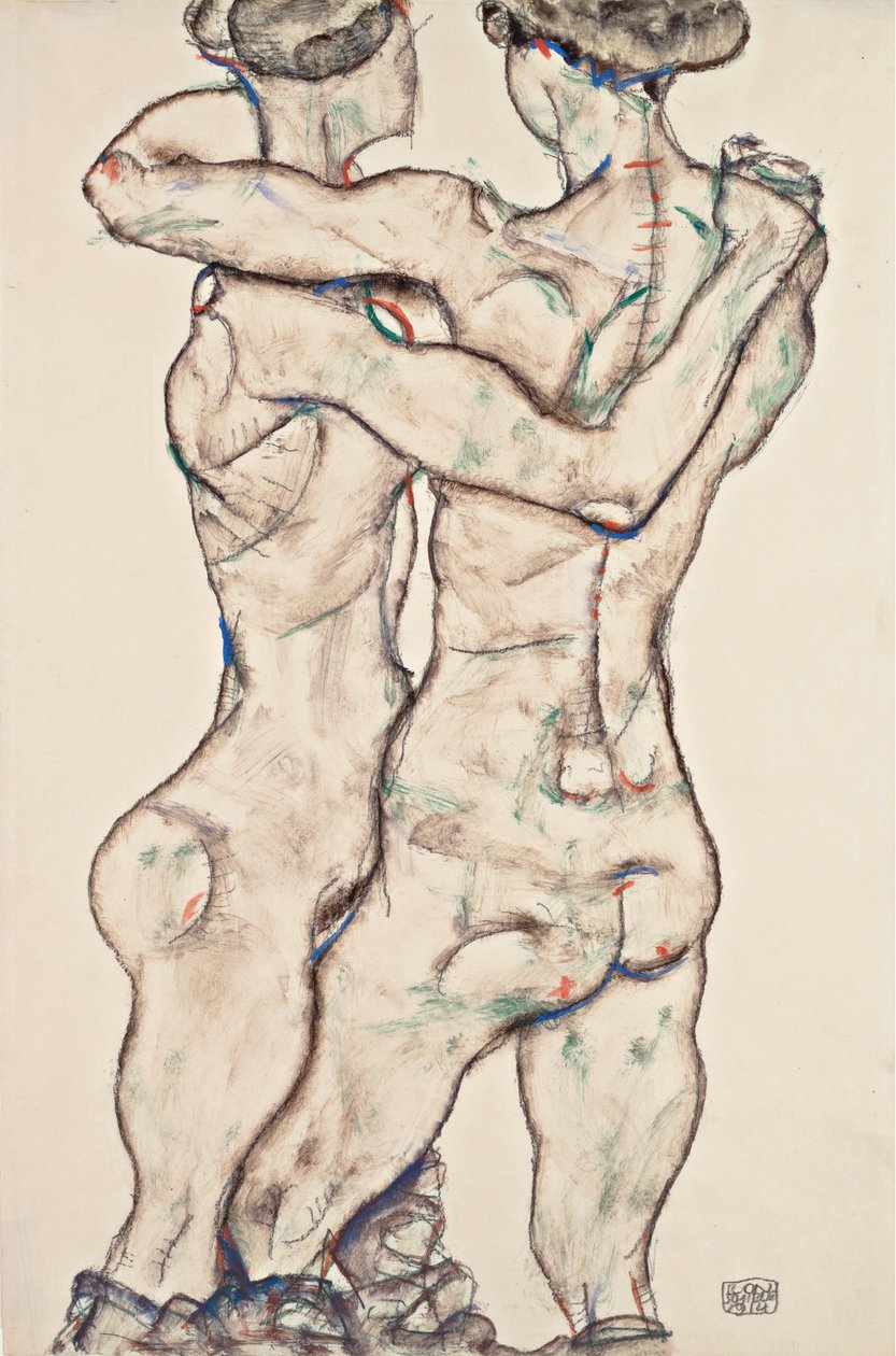 Embracing Nude Girls by Egon Schiele