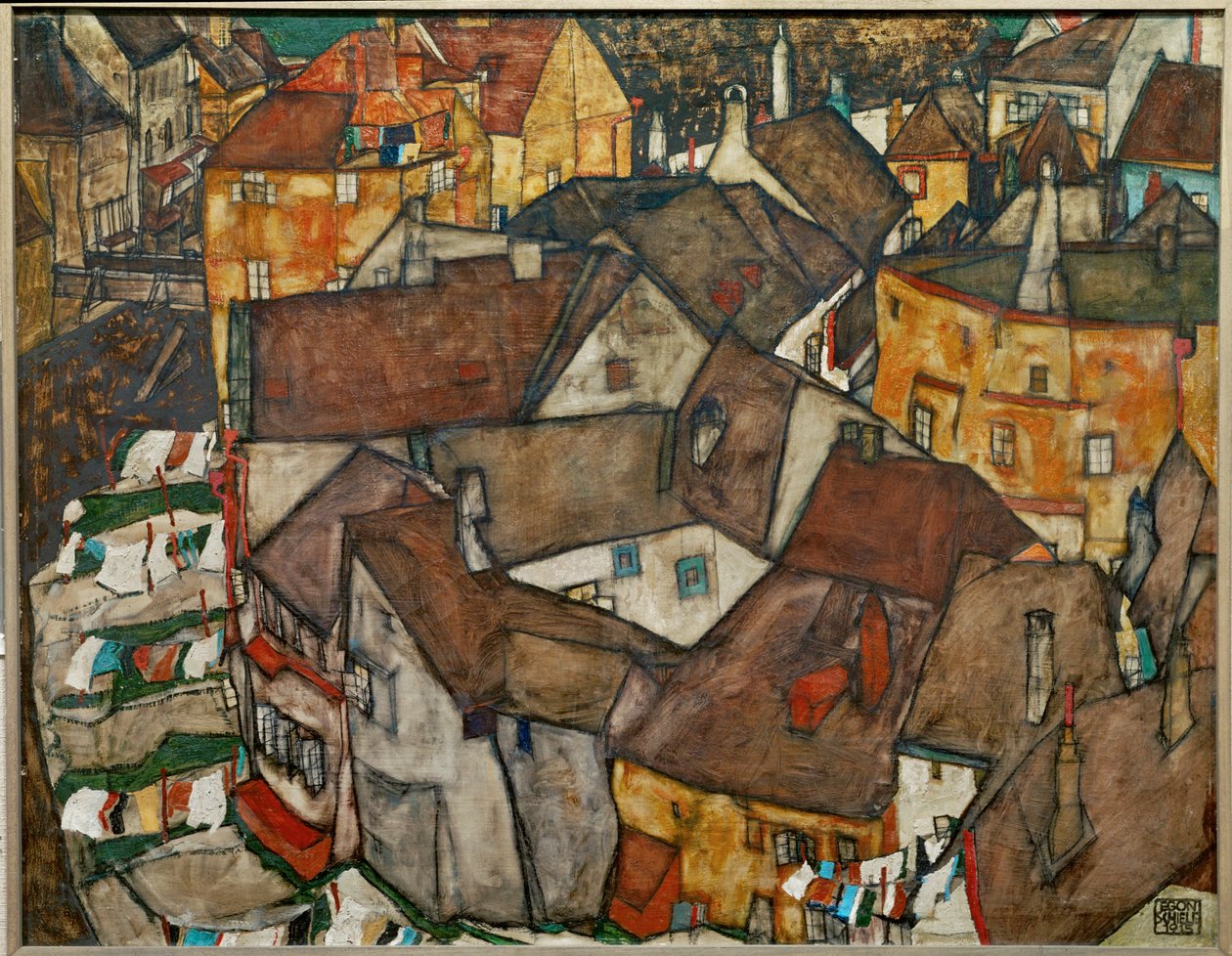 Small Town - Krumau in Czechoslovakia by Egon Schiele
