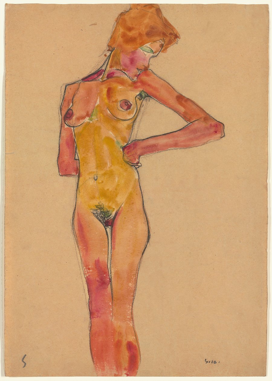 Standing Female Nude by Egon Schiele