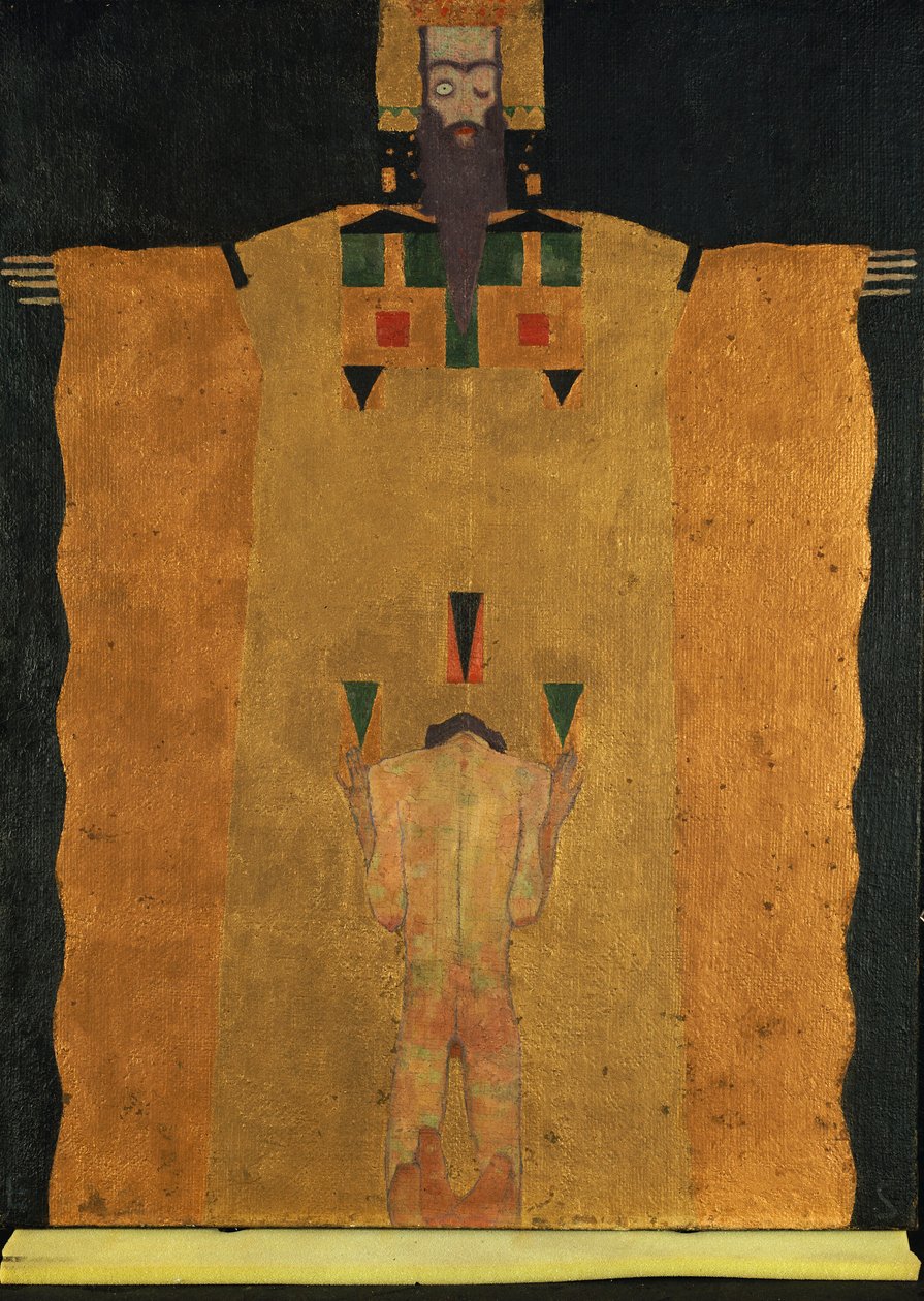 Before God the Father Kneeling Youth, 1908 by Egon Schiele