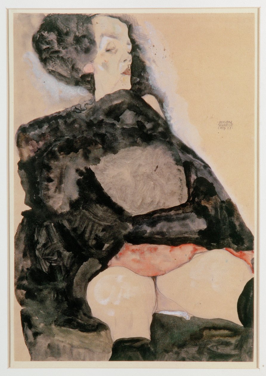 Woman in Black by Egon Schiele