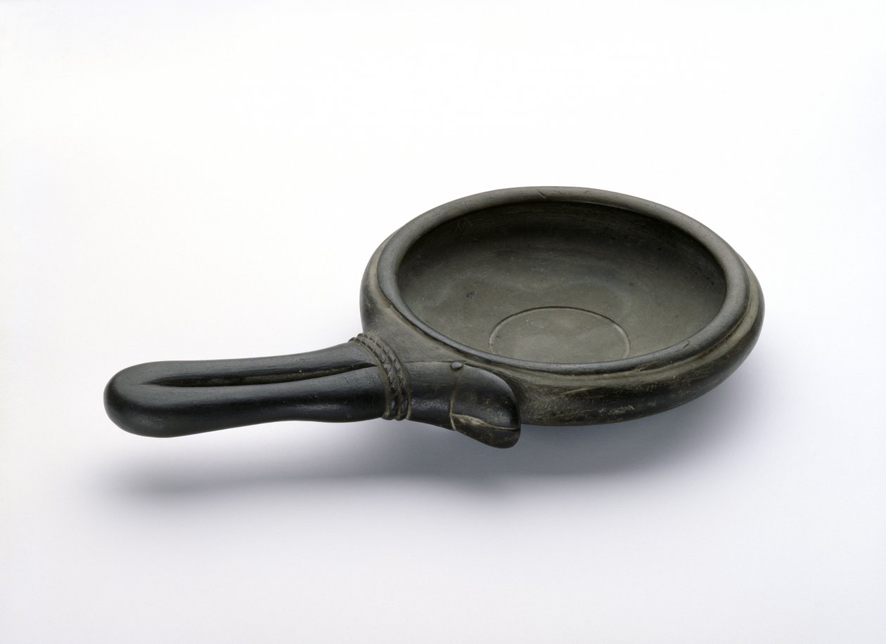 Carved Siltstone Bowl with Gazelle Leg Handle by Egyptian