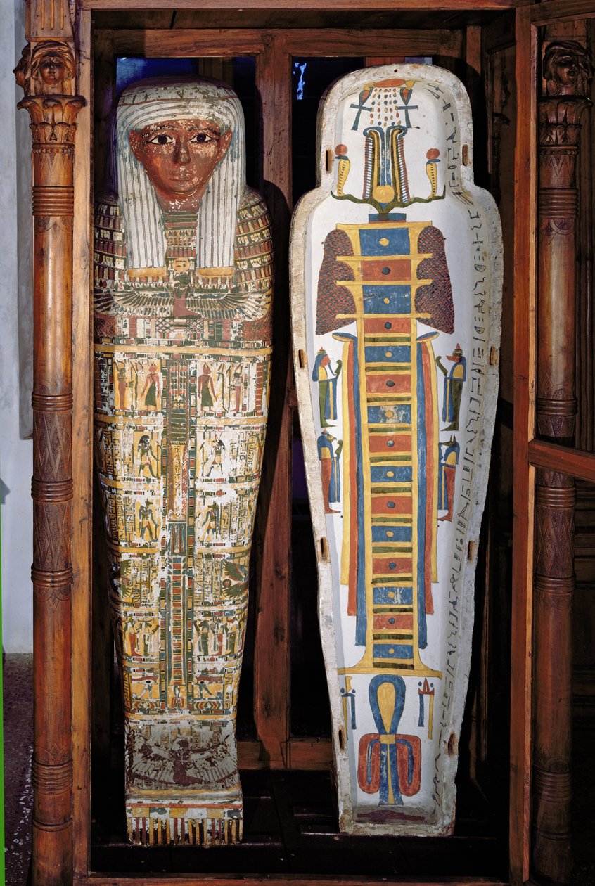 Egyptian Sarcophagus Covered with Hieroglyphics by Egyptian
