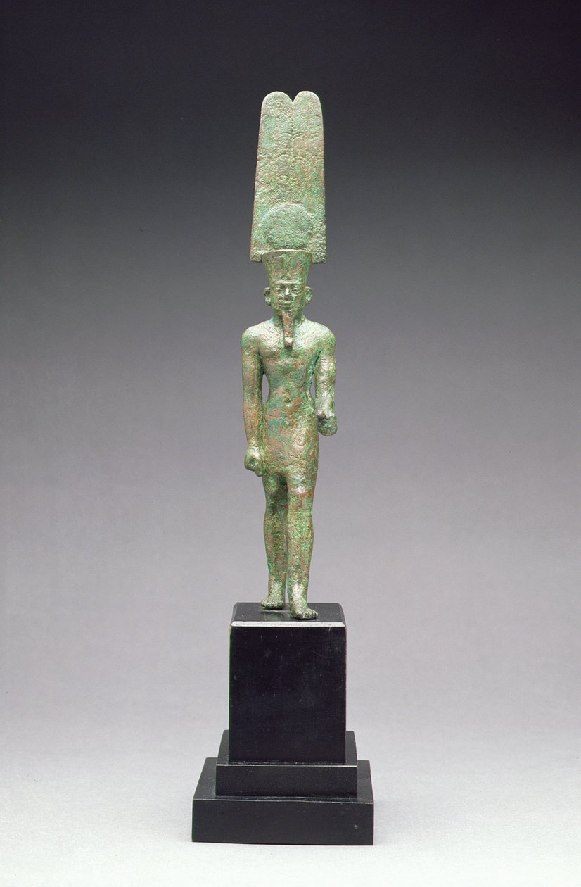 Figure of the god Amon-Re, probably Late Period by Egyptian