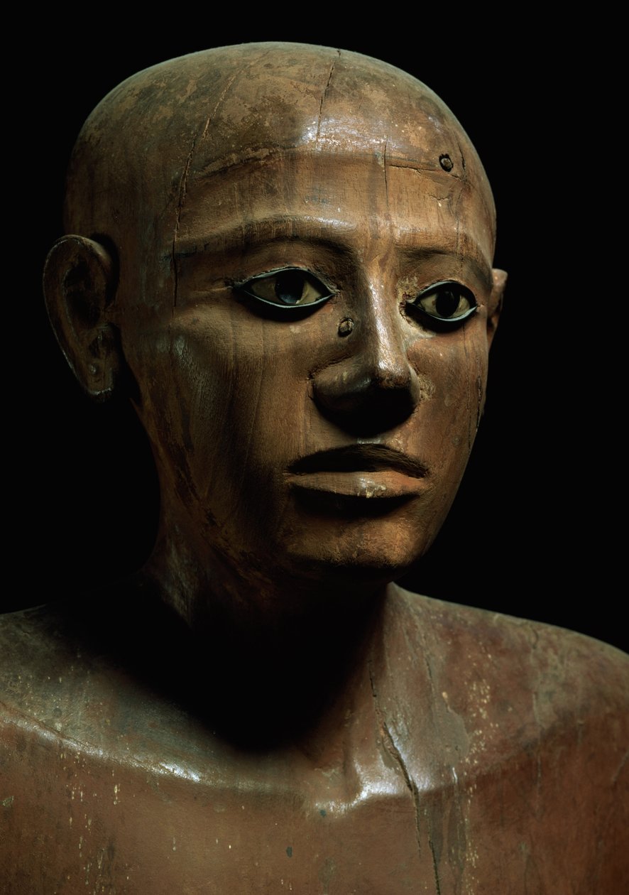 Statue of Chancellor Nakhti, from Asyut, early Middle Kingdom, c.1900 BC (detail) by Egyptian 12th Dynasty