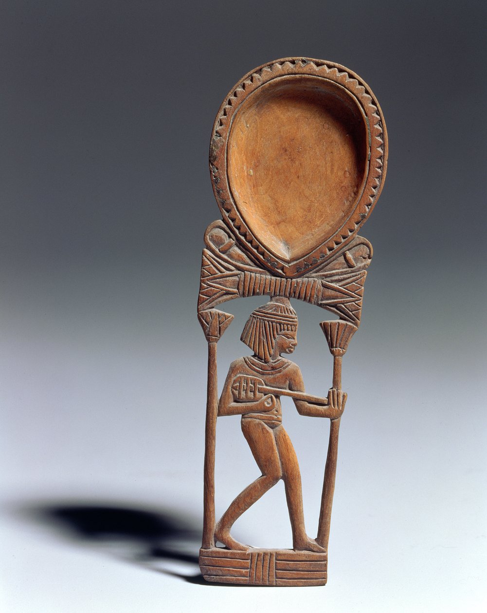 Cosmetic Spoon with a Figure of a Lutenist, New Kingdom by Egyptian 18th Dynasty