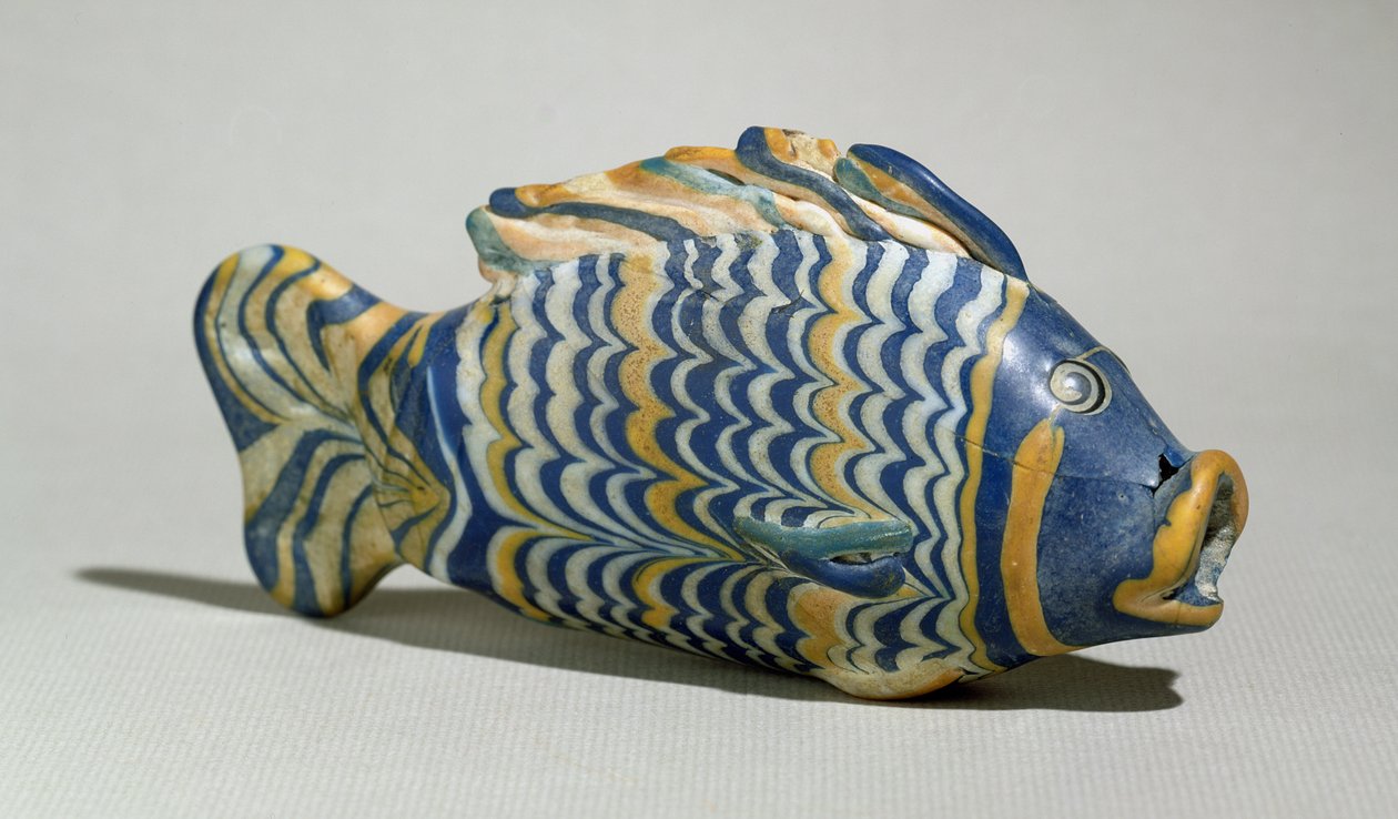 Cosmetic vessel in the form of a fish, from Tell el-Amarna, New Kingdom, c.1390-1336 BC by Egyptian 18th Dynasty