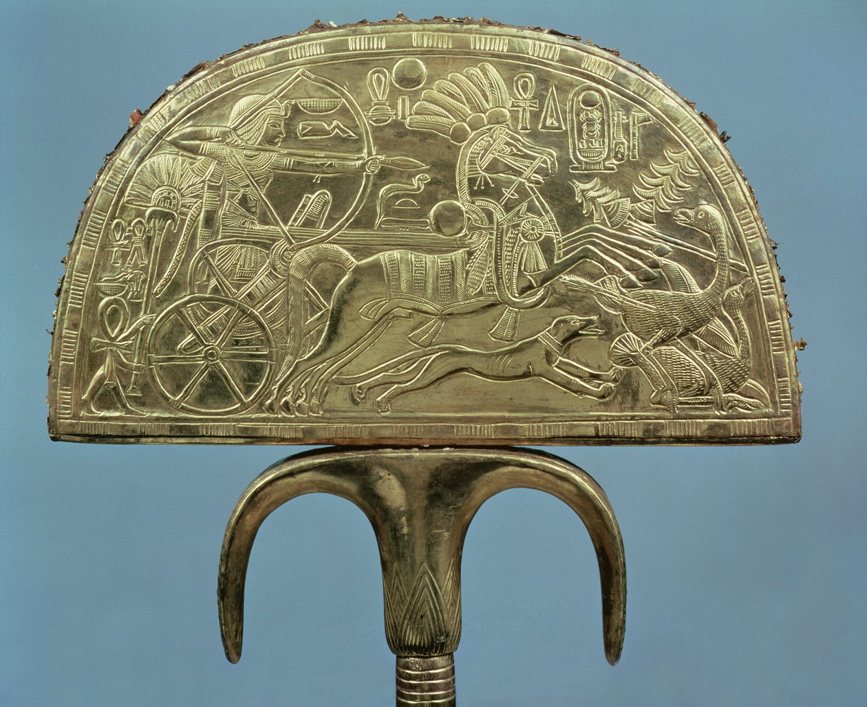 Ostrich-feather fan from the Tomb of Tutankhamun (c.1370-1352 BC) New Kingdom by Egyptian 18th Dynasty