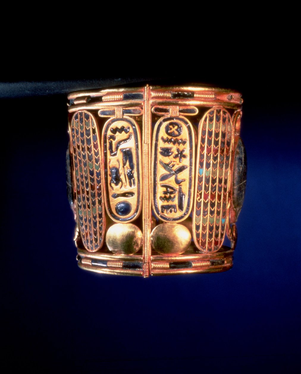 Bracelet with the cartouche of Psusennes I found on the arms of King Amenemope at Tanis, Third Intermediate Period by Egyptian 21st Dynasty