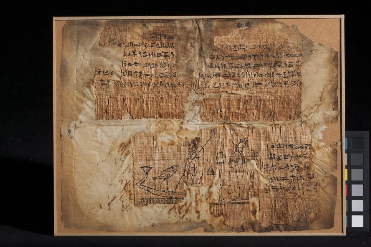 Papyrus fragment, of chapter 100, from The Book of the Dead by Egyptian Ptolemaic Period