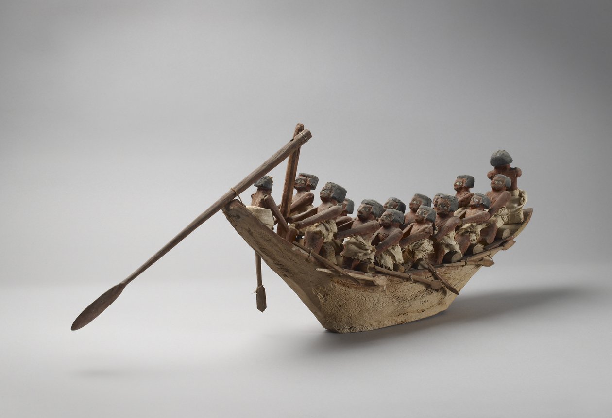 Model funerary boat, from Beni Hasan, probably Middle Kingdom by Egyptian